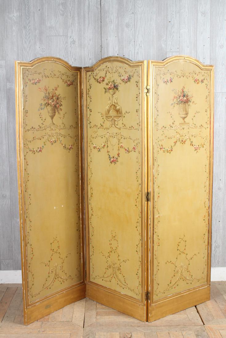 Neoclassical Painted 3 Panel Screen (1 of 5)
