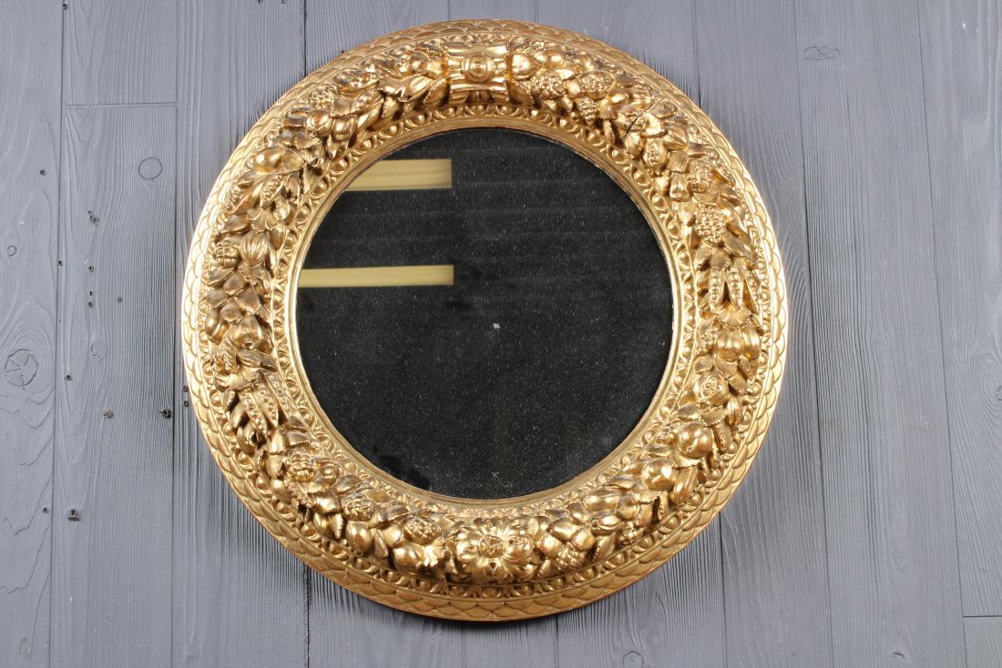 Continental Carved Giltwood Porthole Mirror (1 of 4)