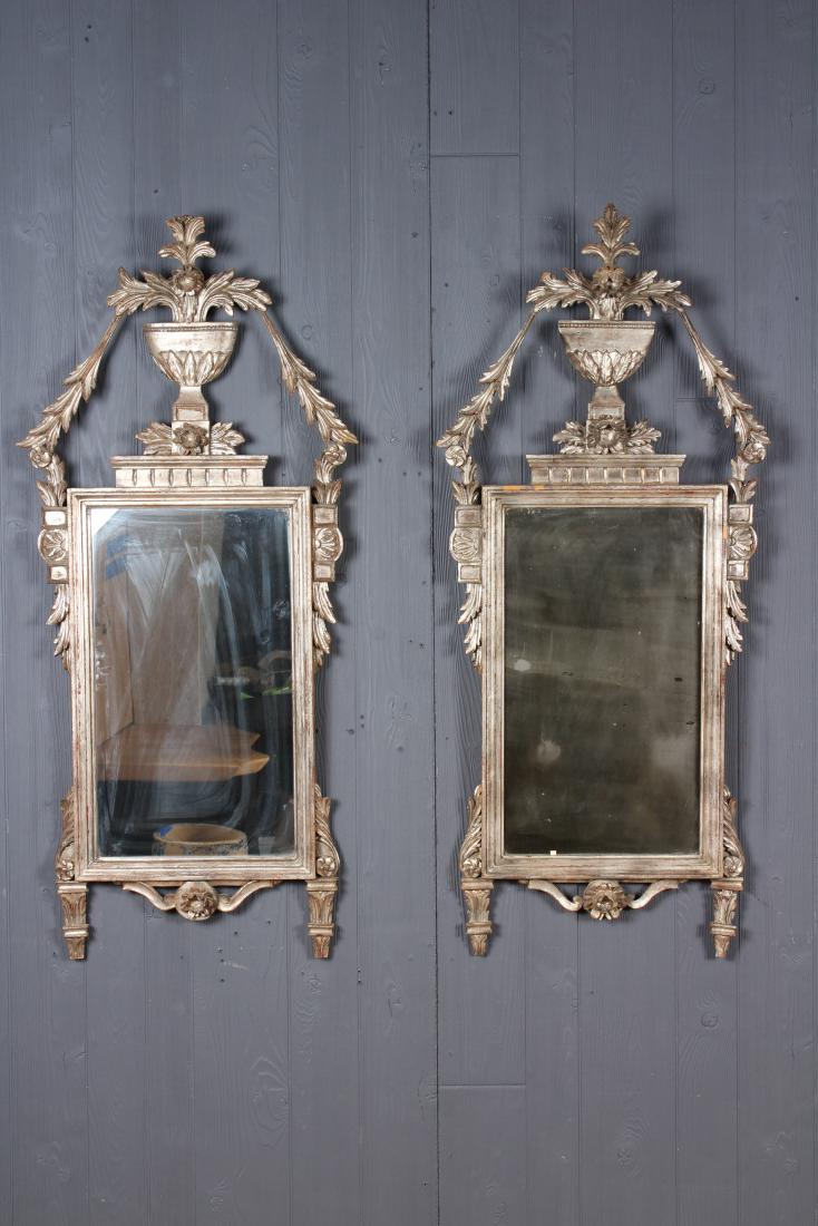 Pair Carved Silver Gilt Wood Mirrors (1 of 5)