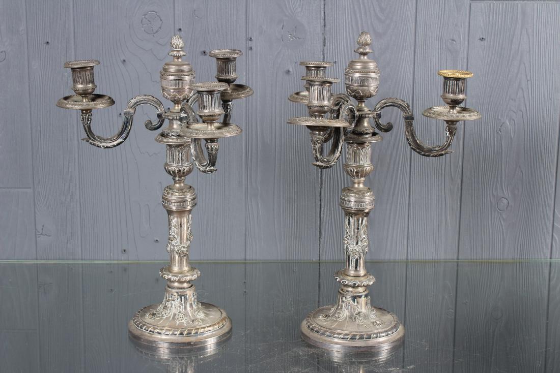 Pair Silver Plated Candelabra (1 of 4)