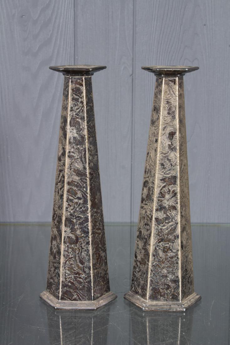 Pair Weidlich Brothers Silver Plate Candlesticks (1 of 5)