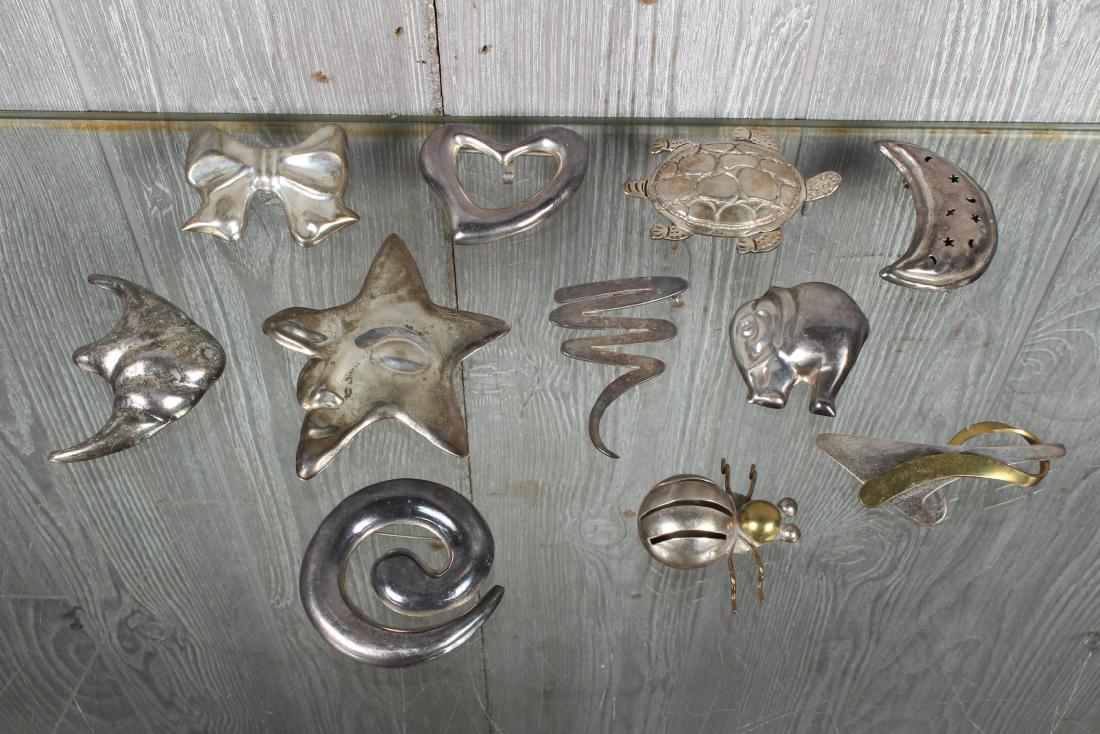 11 Mexican Sterling Silver Brooches and Buckle (1 of 5)