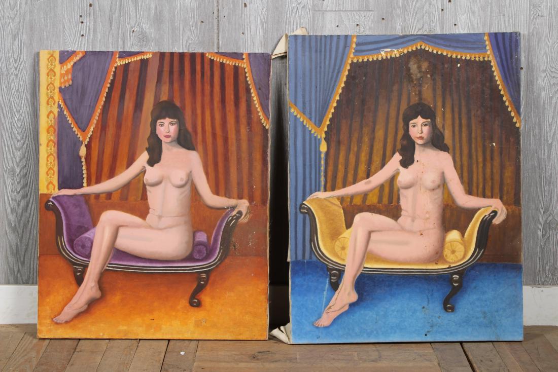 Pair Folk Art Betty Paige Inspired Paintings (1 of 2)