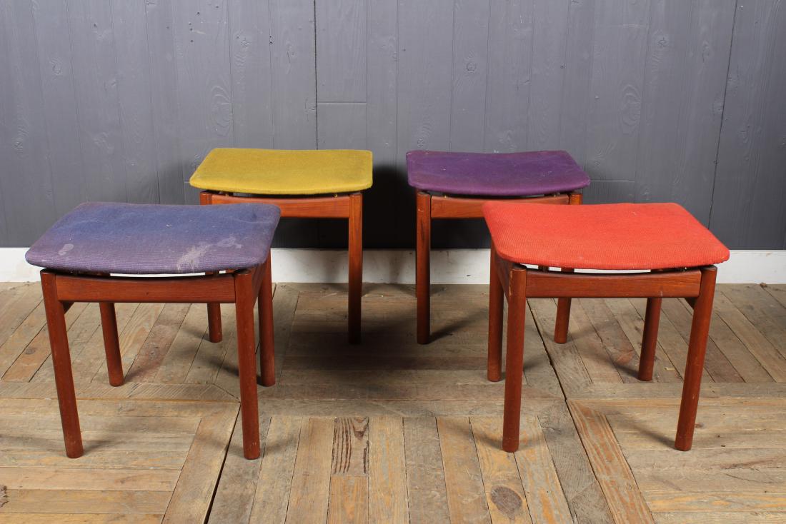 4 Danish Teak Upholstered Benches (1 of 4)