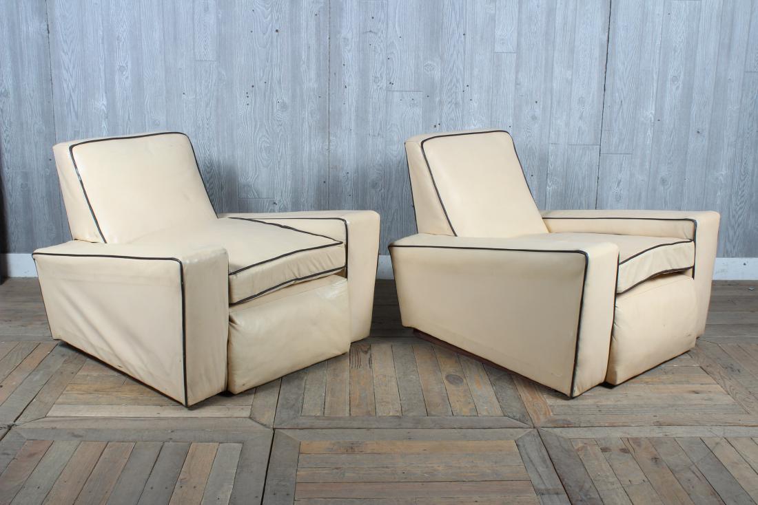 Pair Art Deco Style Upholstered Club Chairs (1 of 4)