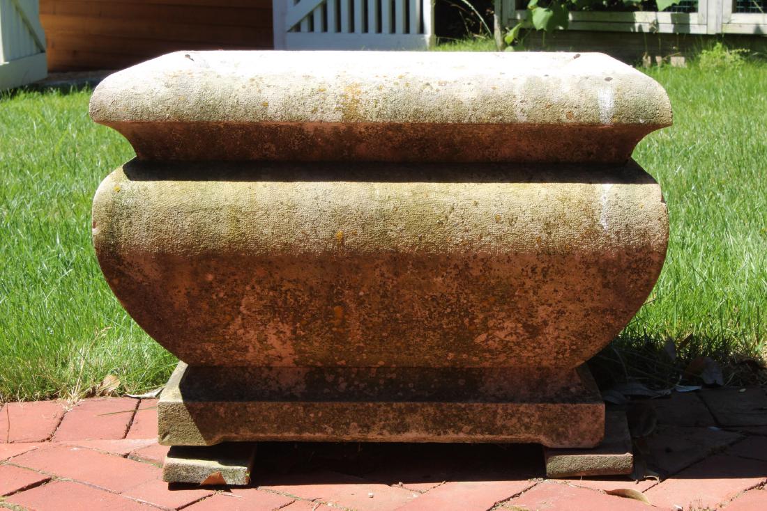 French Neoclassical Carved Limestone Garden Urn (1 of 3)