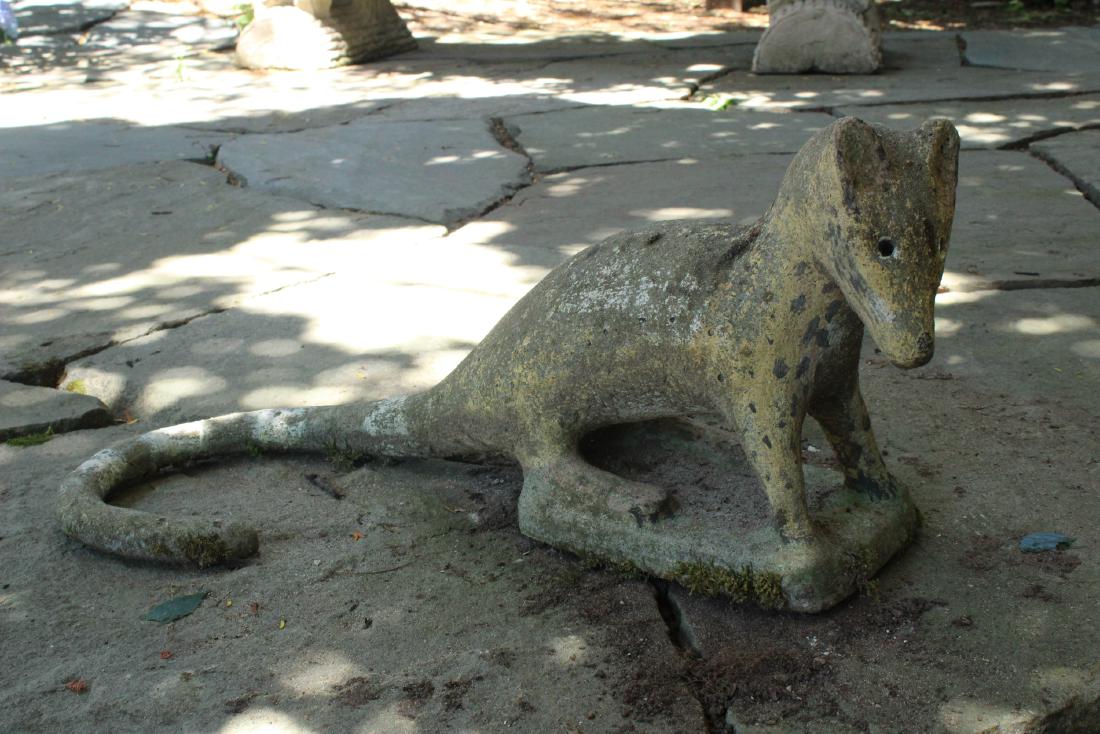 French Cast Stone Painted Figural Mink (1 of 4)