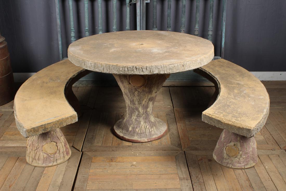 Vintage French Ferrocement Faux Bois Patio Set (1 of 5)
