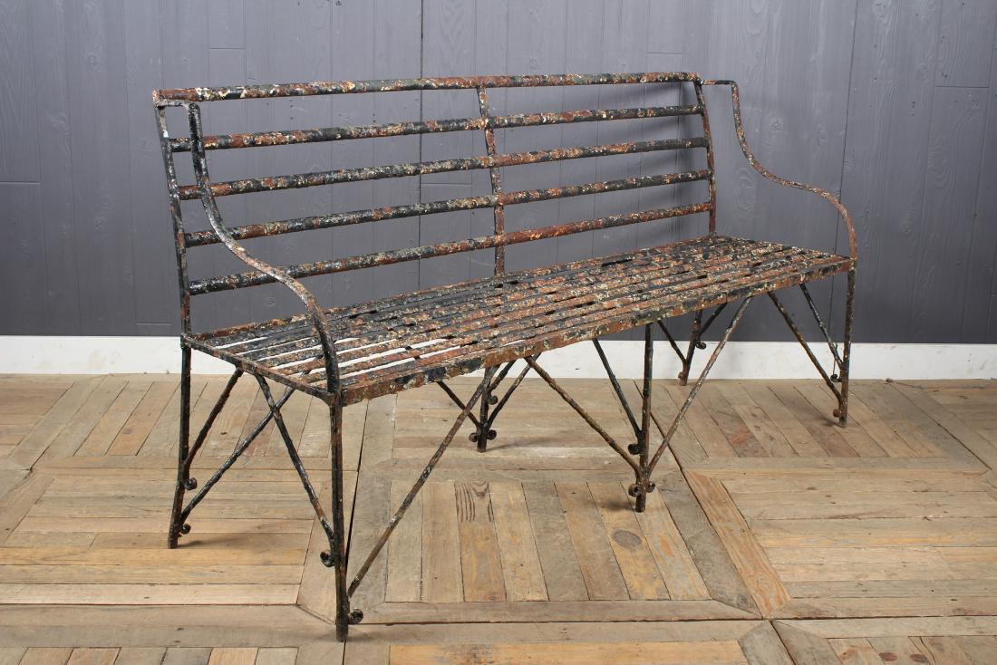 Regency Style Wrought Iron & Strap Work Bench (1 of 4)