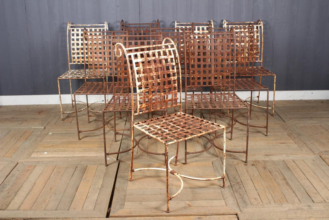 Lot of 10 Iron Strap Work Garden Chairs (1 of 4)