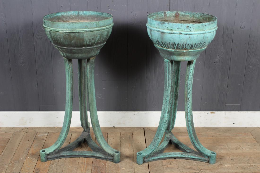 Pair of Bronze Classically Inspired Garden Urns (1 of 4)