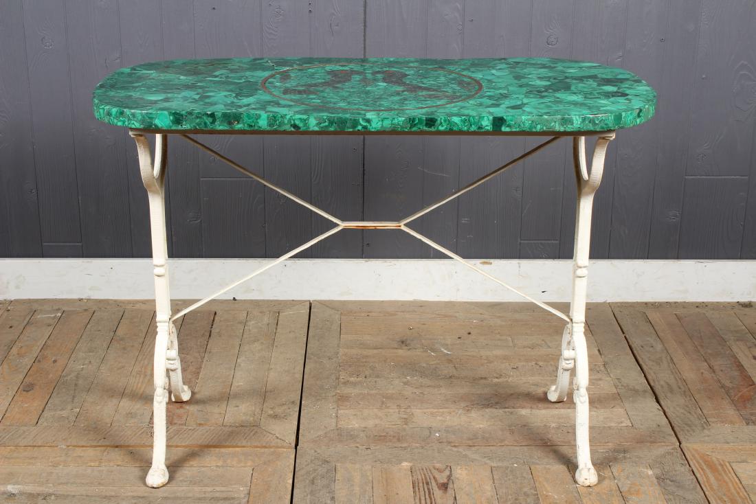 Petra Dura Malachite Top Iron Table (1 of 4)
