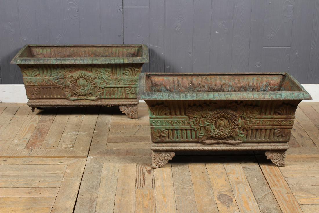 Pair of Adams Style Cast Iron Garden Planters (1 of 4)