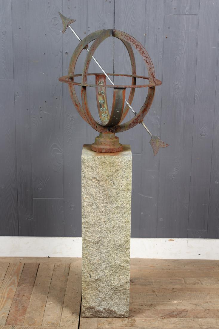 Armillary Sphere Mounted of Carved Stone Base (1 of 5)