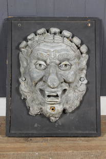 Good Grotesque Lead Fountain Face: Good Grotesque Lead Fountain Face. Size: 24" H x 18.5" W x 7" D