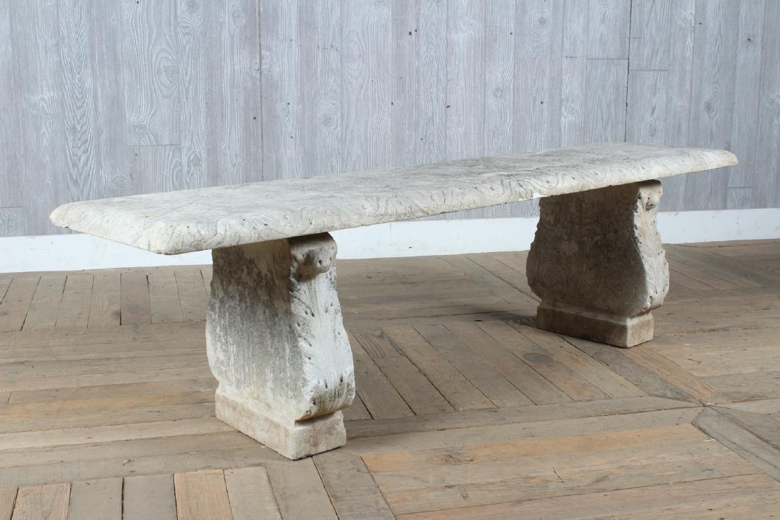 Early 20th C Italian Carved Marble Garden Bench (1 of 5)