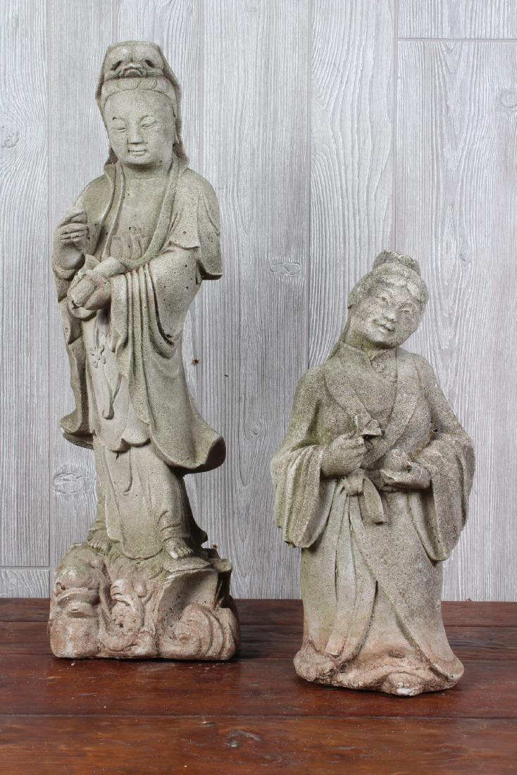 2 Chinese Cast Stone Garden Figures (1 of 4)