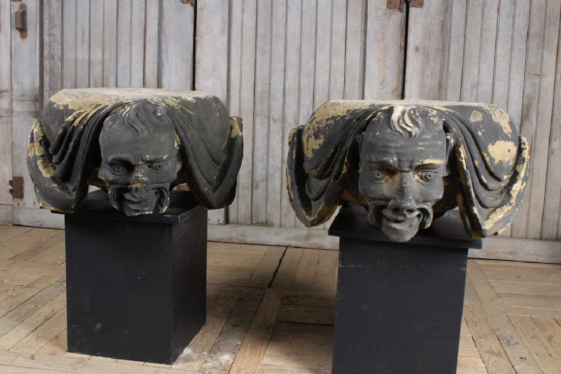 2 Japanese Architectural Carved Stone Capitals (1 of 7)