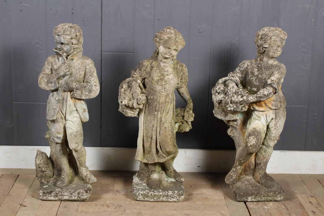 3 Vintage Cast Stone Garden Figures (1 of 4)