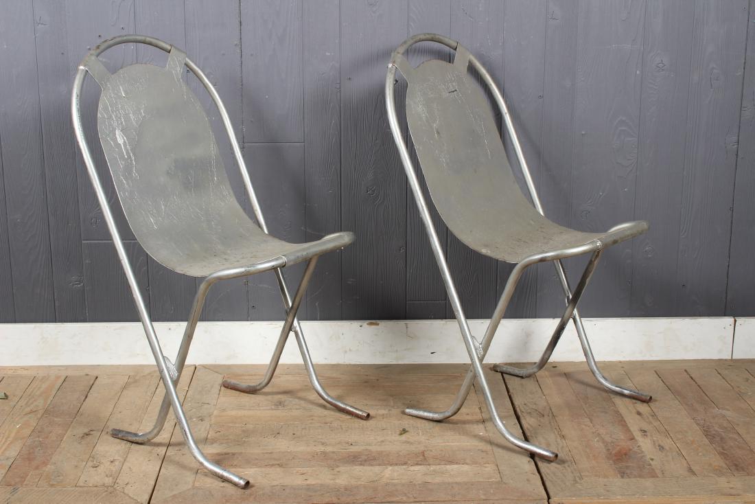 Pair French Modern Bistro Cafe Chairs: Pair French Bistro/ Cafe Chairs. Size: 33" H x 17" W x 20.5" D
