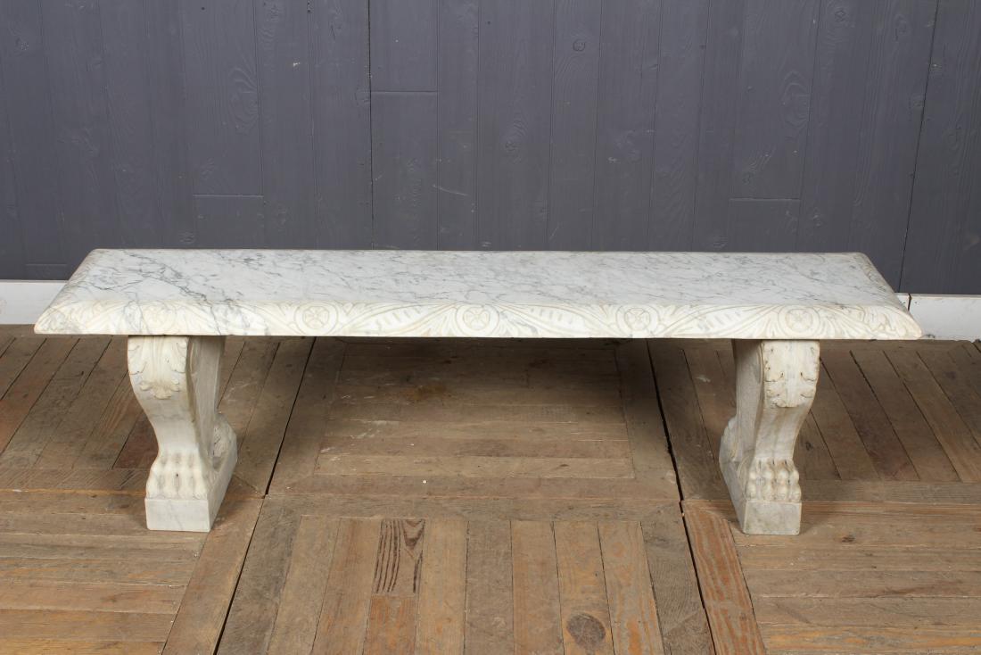 Late 19th C Carved Marble Garden Bench (1 of 6)