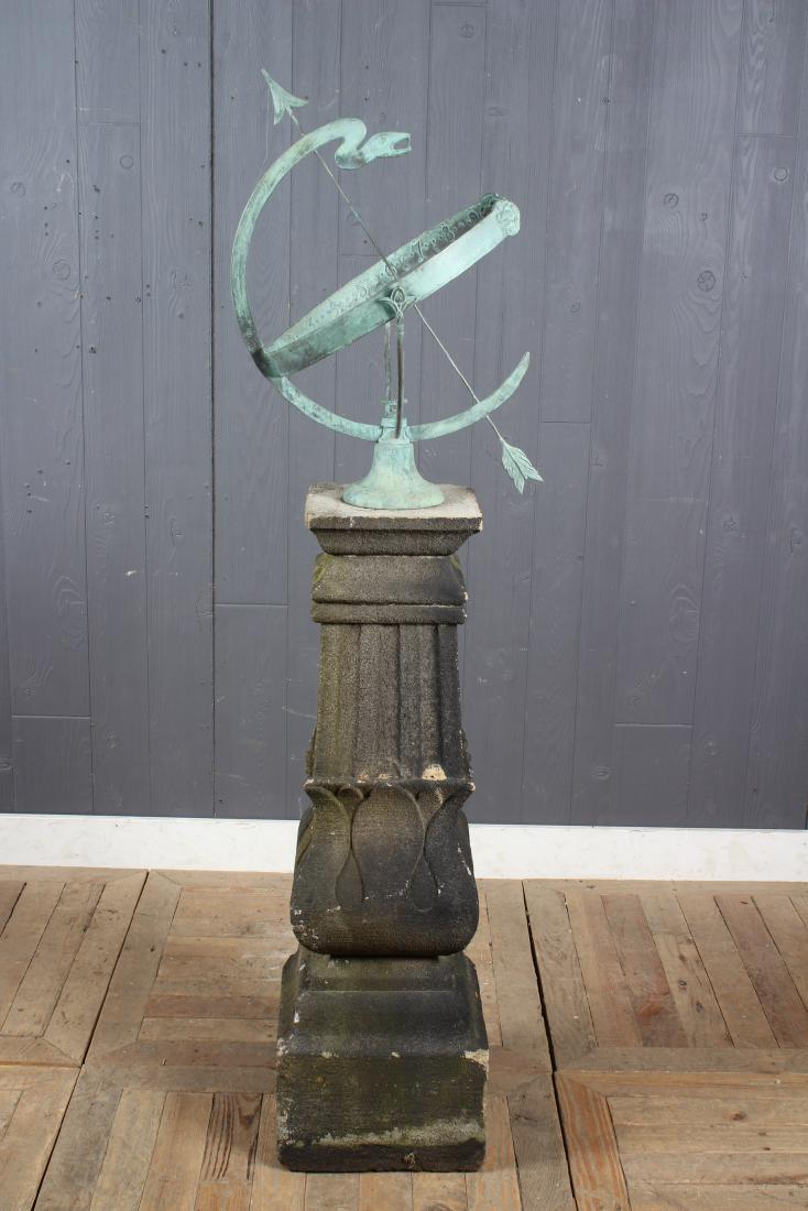 Snake Form Armillary on Pedestal (1 of 6)