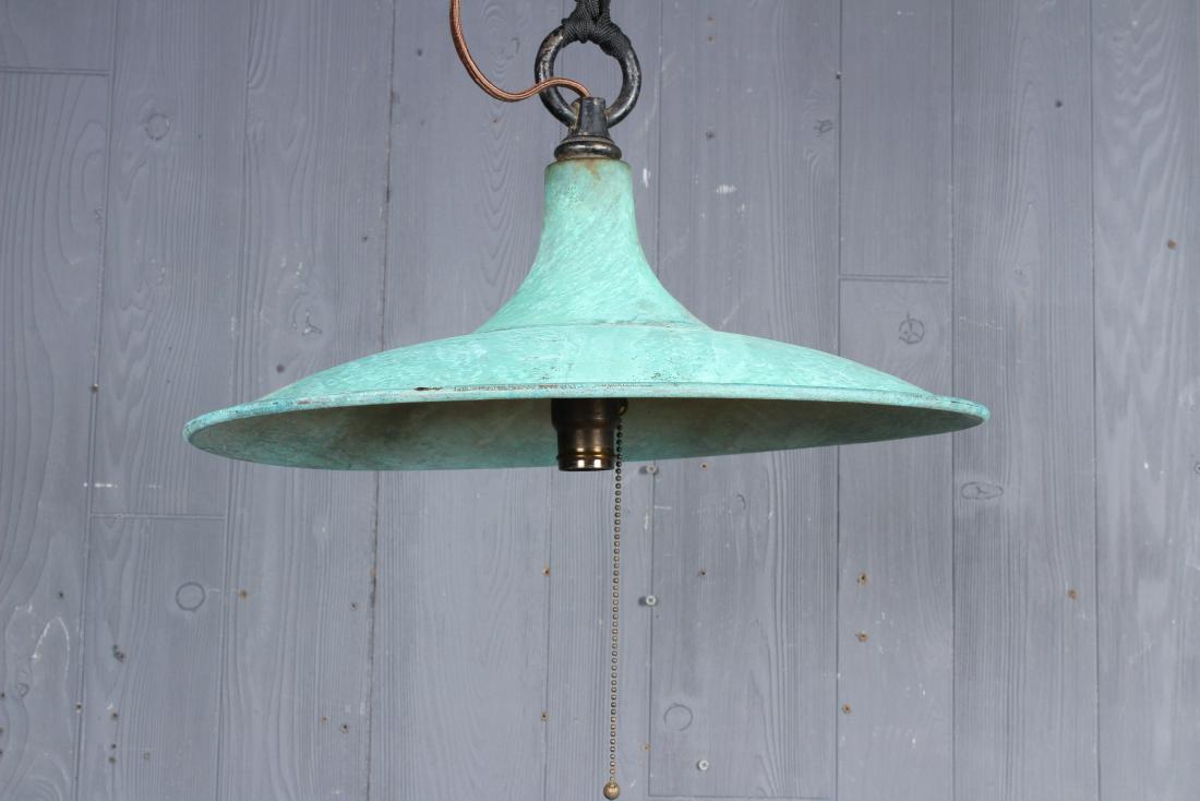 Good Copper and Iron Hanging Light: Good Copper and Iron Hanging Light. Size: 9" H x 17" W x 17" D