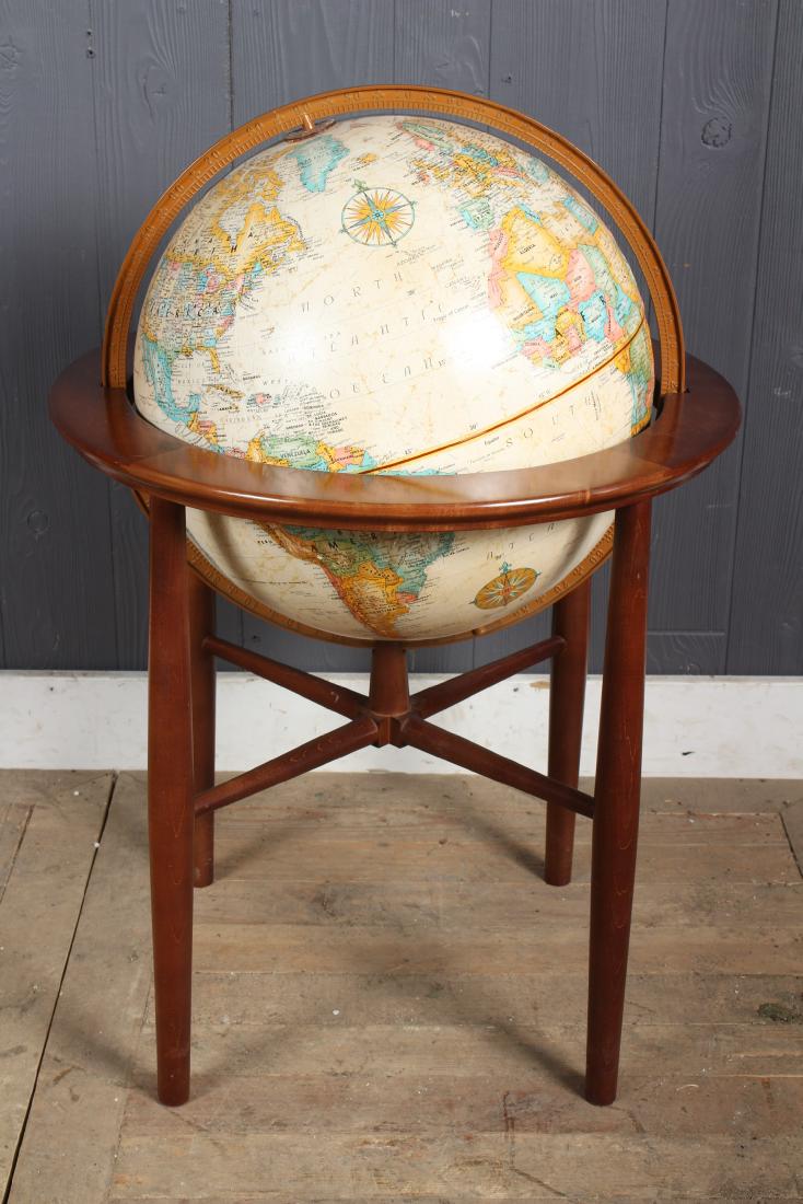 MCM Globe - Replogle 16" World Classic: MCM Globe - Replogle 16" World Classic, Mid Century Modern globe in stand. Size: 30.5" H x 20" W x 20" D