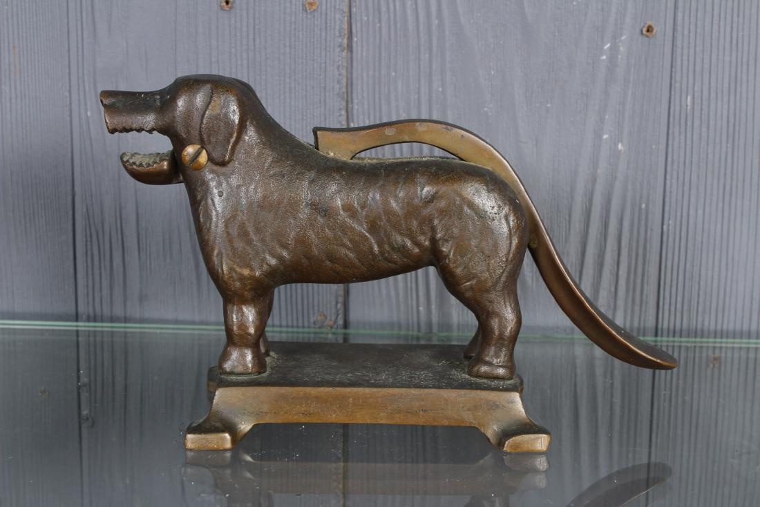 Bronze Retriever Form Nut Cracker: Bronze Retriever Form Nut Cracker. Size: 5" H x 8.5" W x 3.5" D