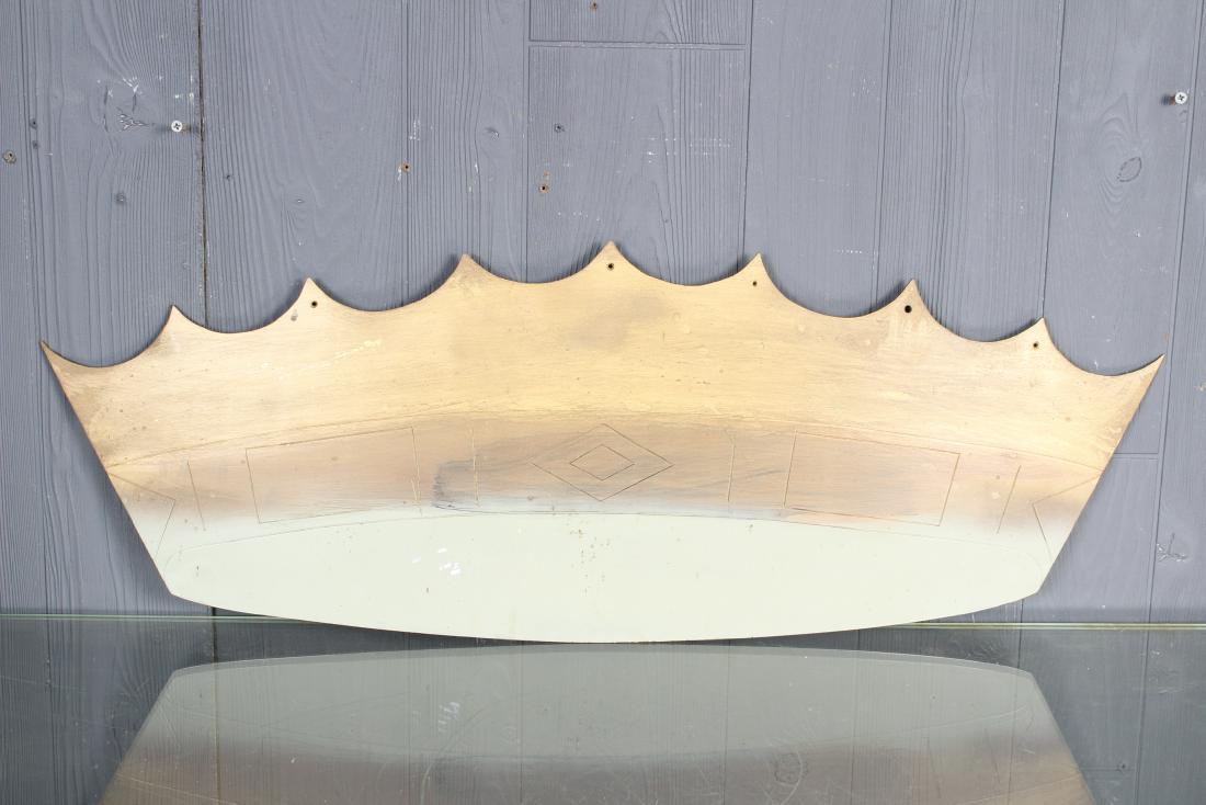 Folk Art Cut Bronze Crown Wall Plaque: Folk Art Cut Bronze Crown Wall Plaque. Size: 12" H x 34" W