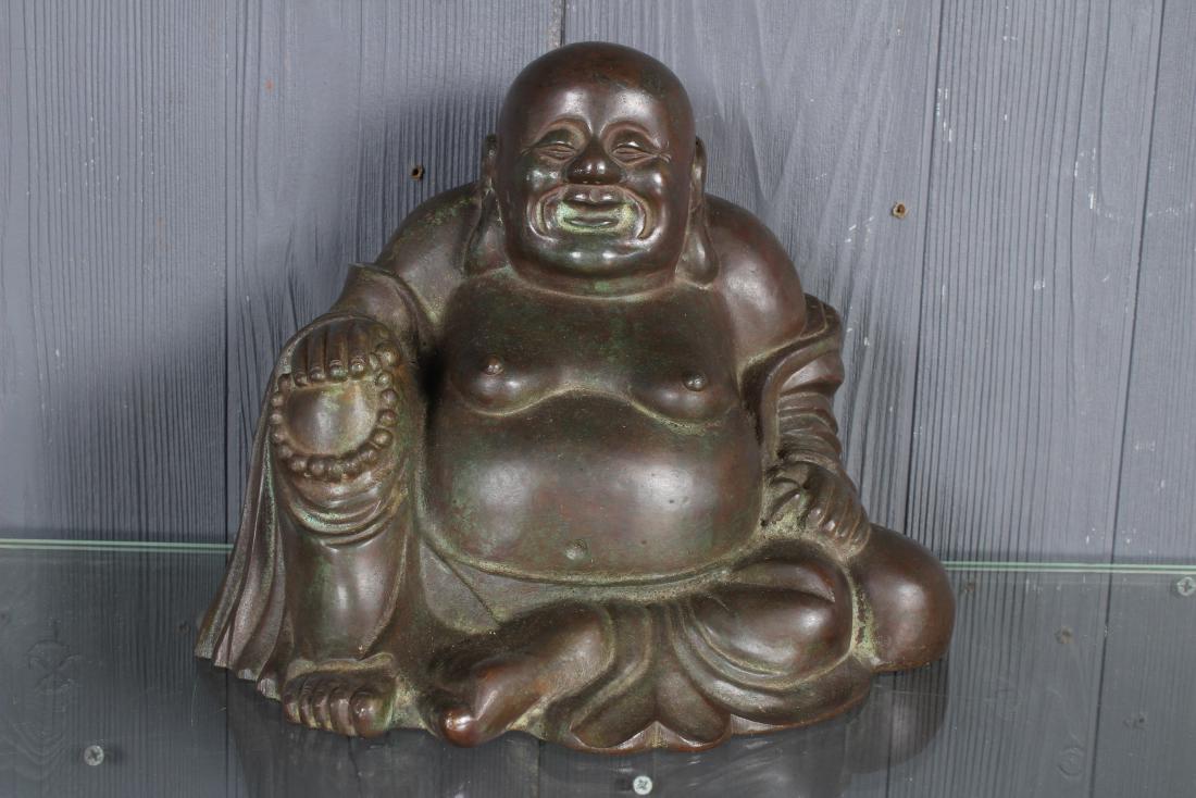 Bronze Seated Buddha: Bronze Seated Buddha. Size: 8.5" H x 10" W x 7" D