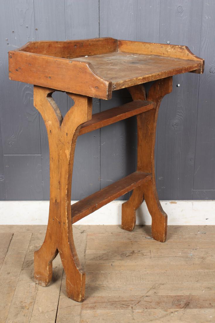 Primitive Pine School Desk: Primitive Pine School Desk. Size: 32" H x 21.5" W x 15" D