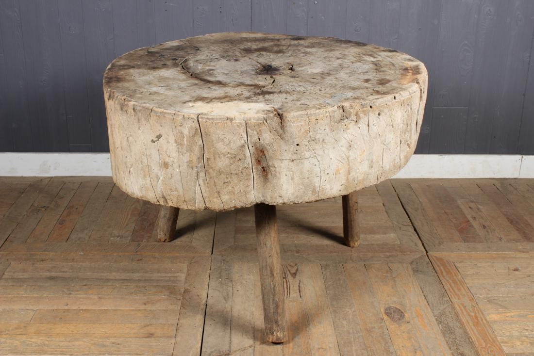 Rustic Tree Trunk Tripod Butcher Block (1 of 4)