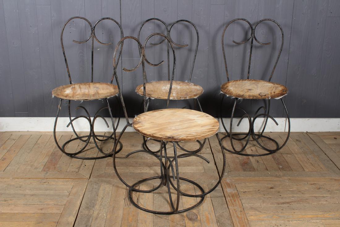 Set of Mid C. Modern Wrought Iron Garden Chairs (1 of 5)