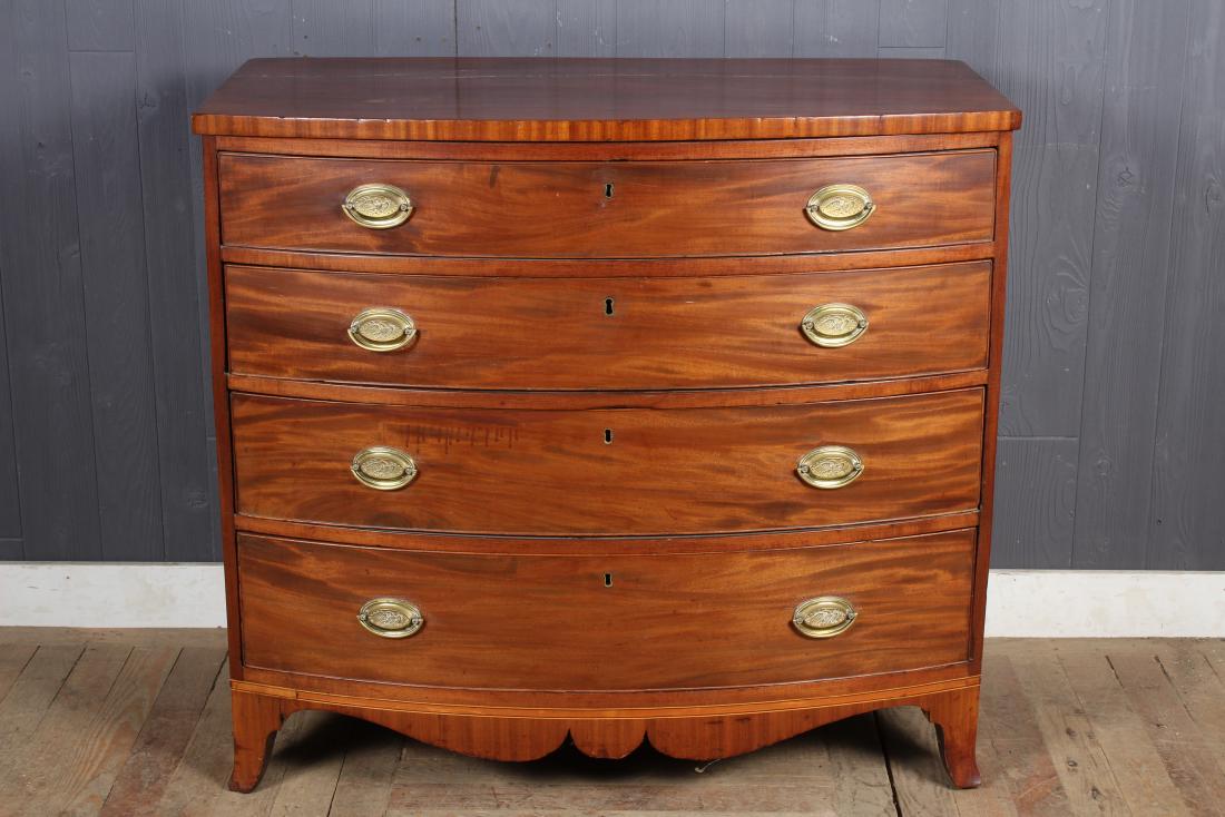 Antique Bowfront Chest of Drawers (1 of 4)