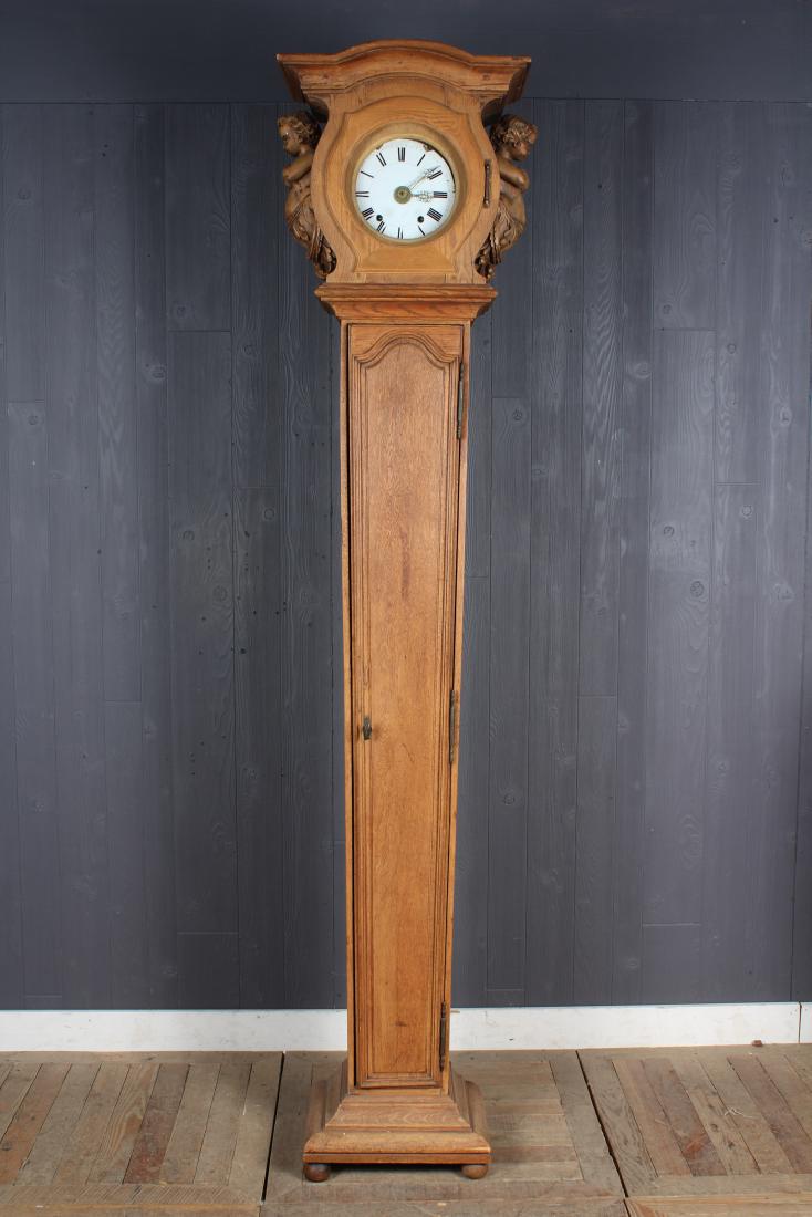 19th C French Oak Tall Case Clock (1 of 5)