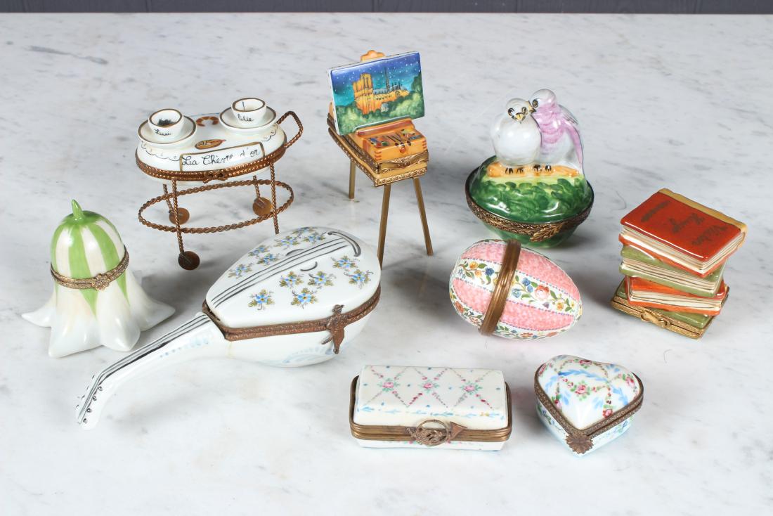 Collection of Hand Painted Porcelain Dresser Boxes (1 of 8)