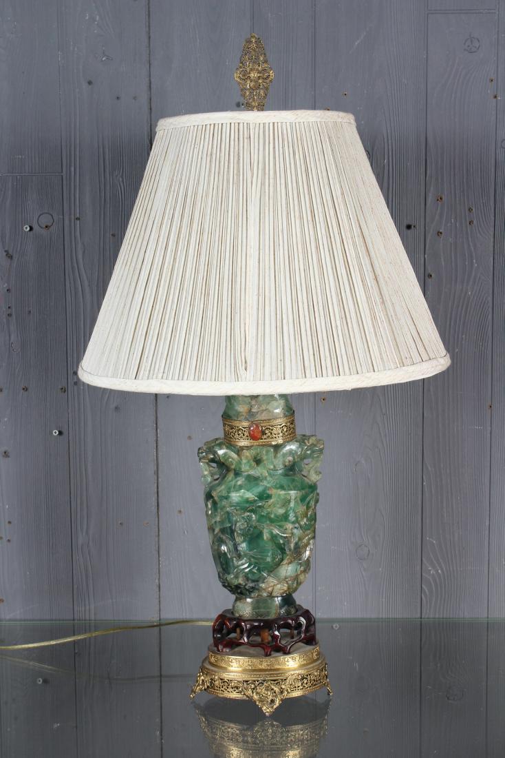 Asian Carved Hardstone Lamp (1 of 7)