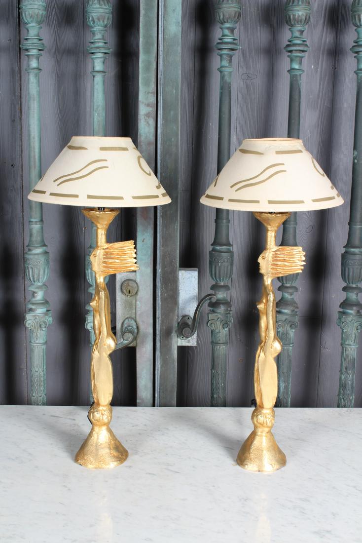 Pair Pierre Casenove Cast Figural Lamps (1 of 6)