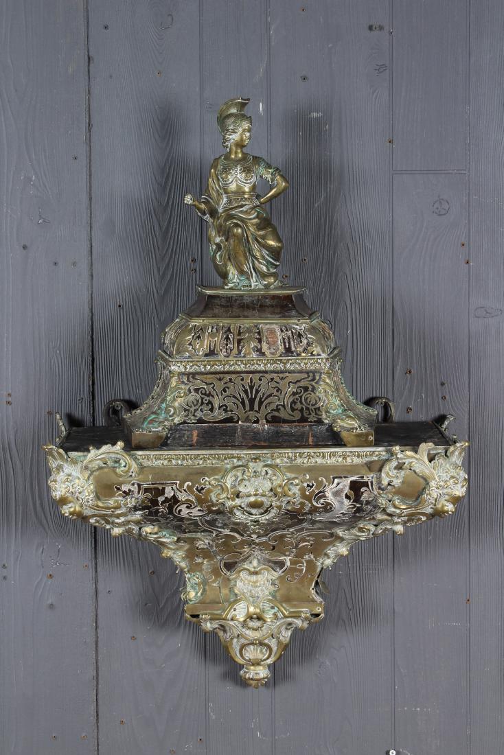 Boulle Decorated Bracket Garniture: Boulle Decorated Bracket Garniture. Size: 29" H x 20" W x 9.5" D