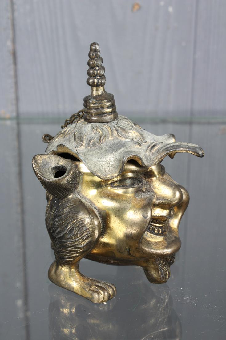 Bronze Imp Ink Well: Bronze Imp Ink Well, devil/ imp, hinged lid, two pen holders, does not have glass insert. Size: 11.5" H x 2.5" W x 3.5" D