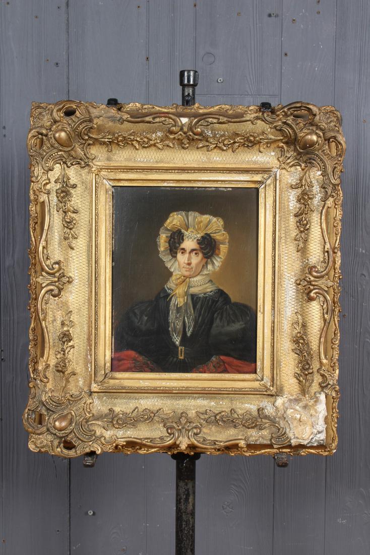 18th C. French Portrait on Panel: 18th C. French Portrait on Panel, signed lower left "J. Schultz depres de Fantenay", with a card bearing Madam de Fantenay, painting on wood panel, signed J Schultz, Listed in Benezit. Size: Framed: 2