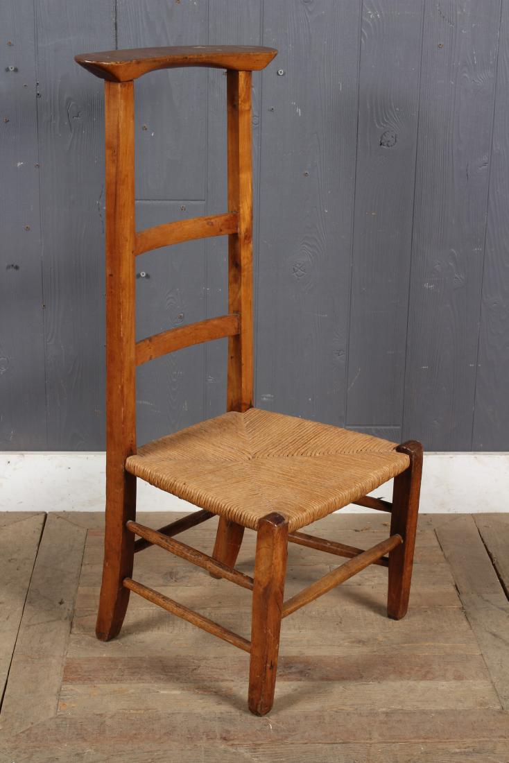 French Mid Century Valet Chair: French Mid Century Valet Chair, woven seat. Size: 33.5" H x 16" W x 14" D