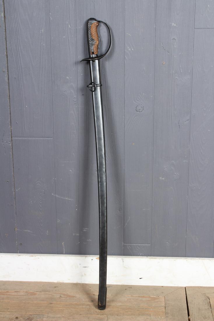 Japanese Type 32 Sword with Scabbard: Japanese Type 32 Sword with Scabbard. Numbered at ricasso 43350. Size: 40" H x 3" W x 2" D