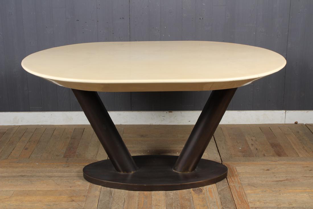 Labeled Karl Springer Oval Table (1 of 5)