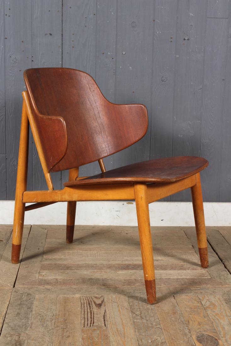 Danish Modern Kofod Larsen Penguin Chair: Danish Modern Kofod Larsen Penguin Chair, marked Made in Denmark. Size: 28.5" H x 21.5" W x 25" D