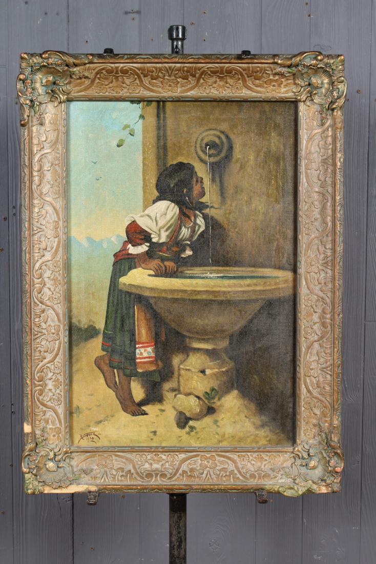 Roman Girl at a Fountain Painting After Bonnat (1 of 4)