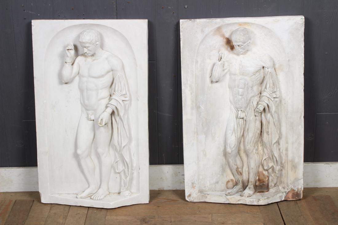 2 Late 19th C. Plaster Relief Memento Mori Plaques (1 of 6)