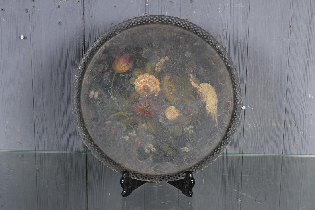 Antique Paint Decorated Serving Tray (1 of 2)