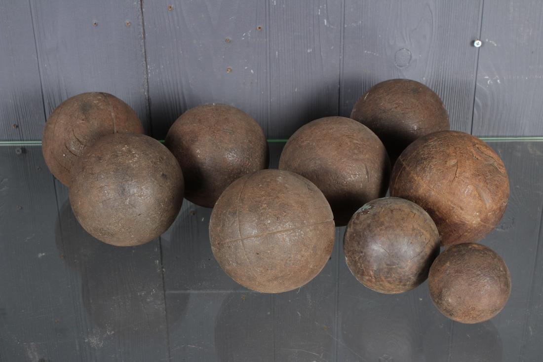 Collection of Wooden Game Balls: Collection of Wooden Game Balls. Size: Largest: 4.5" H x 4.5" W x 4.5" D